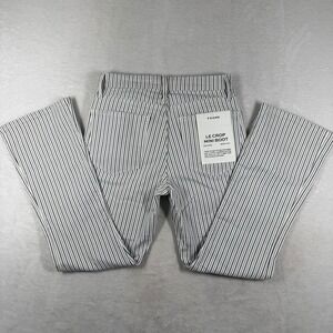 Frame Le Crop Mini Boot Pinstripe Jeans White Black Stripe 26 LCMB790P NEW